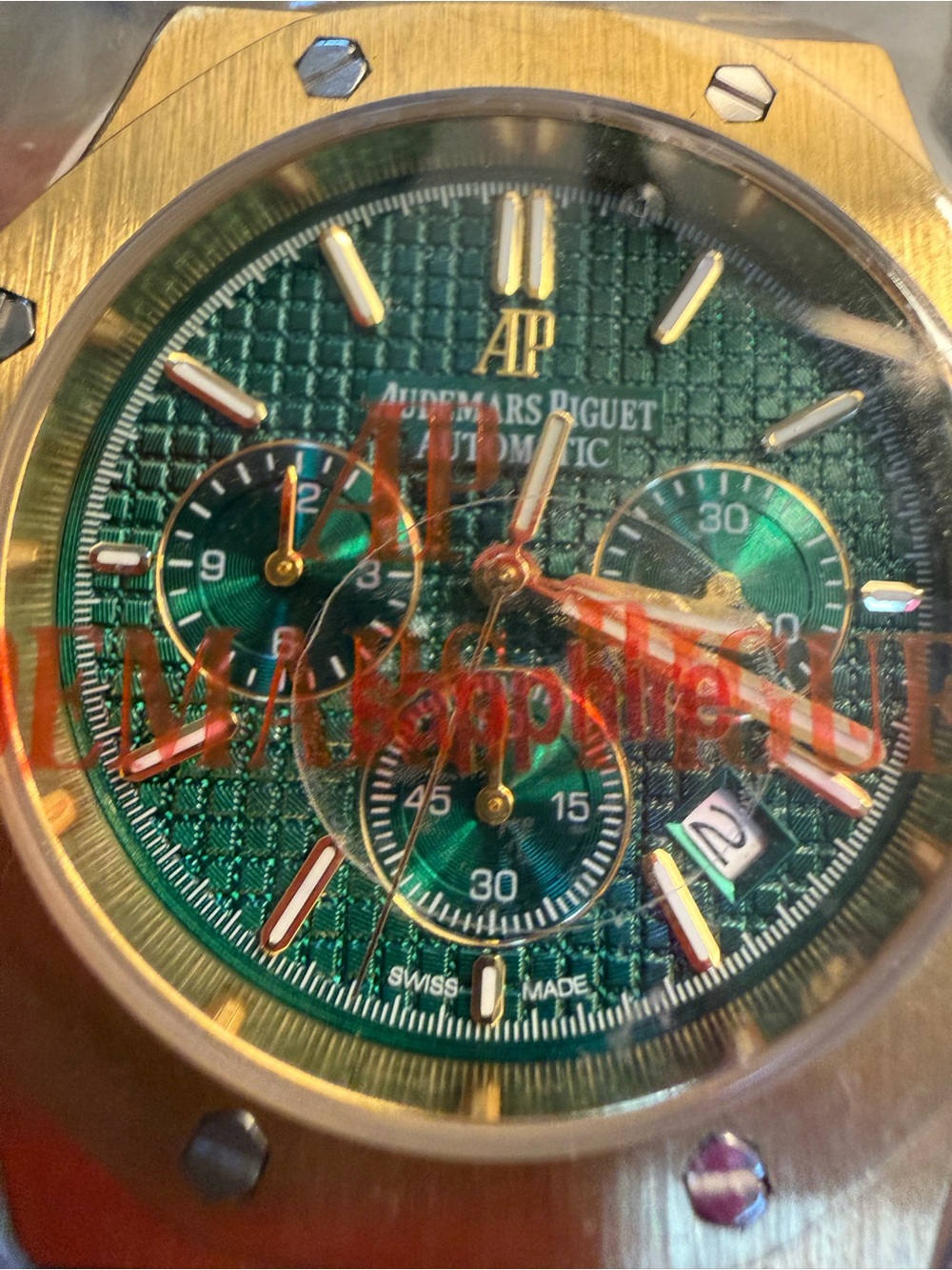 Audemars Piguet Green Dial Gold Bracelet Chronograph - Picture 2 of 9